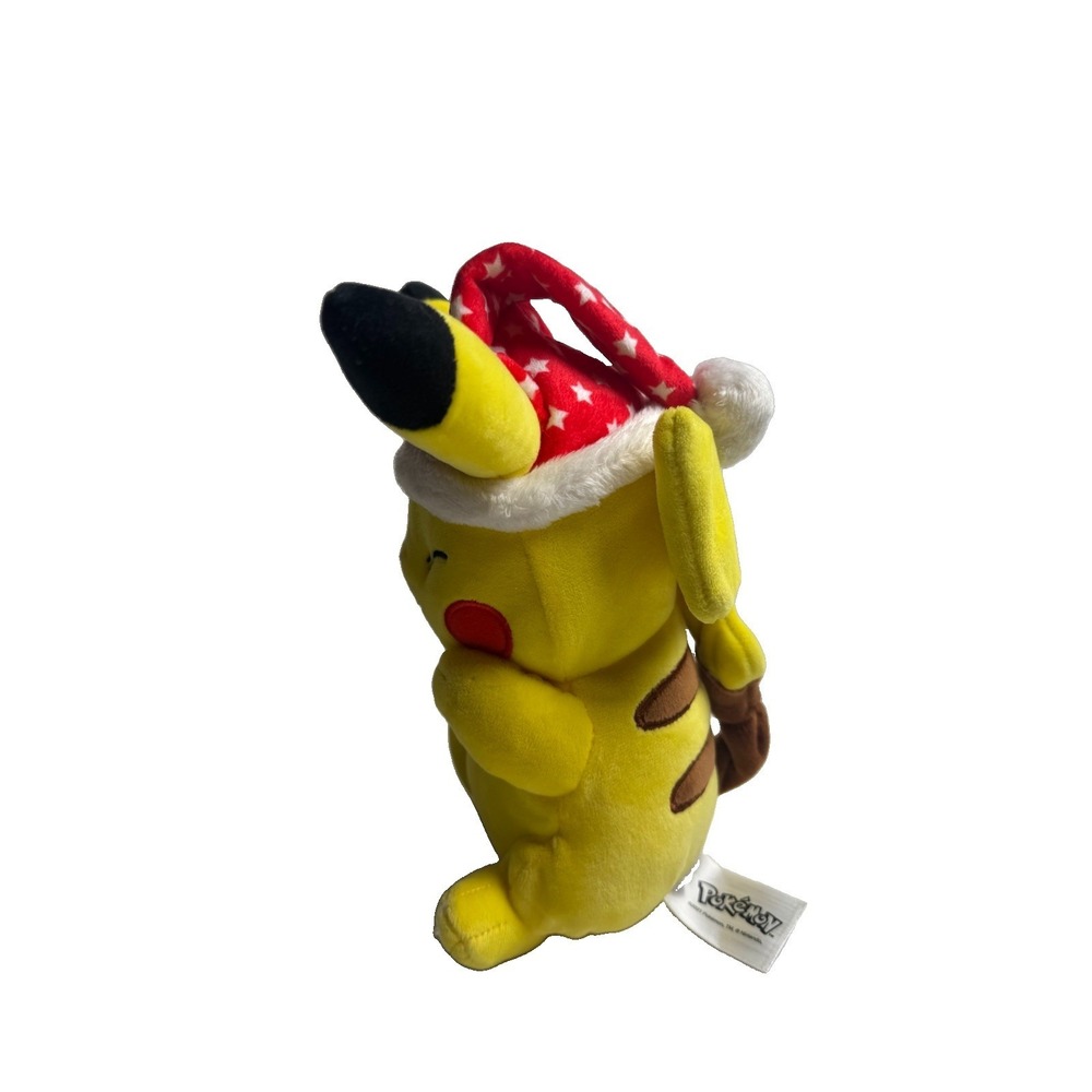 Pokémon Christmas Pikachu Plush, Holiday Santa Hat Star Pattern  Nintendo - Picture 5 of 9